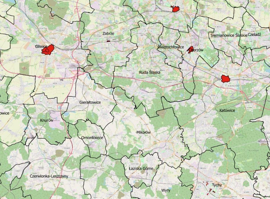 Tychy, Zabrze. W ramach strefy płatnego parkowania w Gliwicach, funkcjonuje również system identyfikacji wolnych miejsc postojowych.