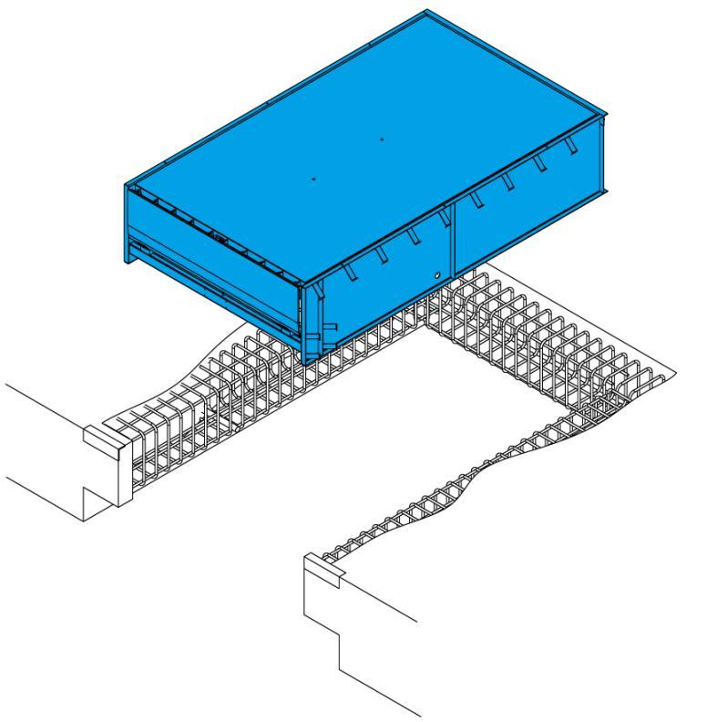 4.5 Rama B Obramowanie pomostu jest bezpośrednio zalewane betonem. Rama dookoła platformy pełni funkcję szalunku.