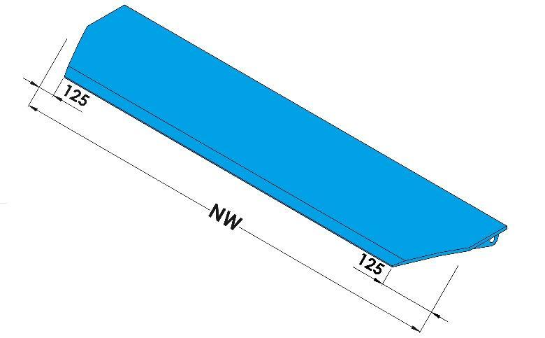 2. Najazd uchylny Najazd pomostu PS3 wykonany jest z wysokiej jakości blachy łezkowej o grubości 13 mm (13/15) oraz wyposażony w specjalny, trwały, odporny na zanieczyszczenia i niemal bezobsługowy