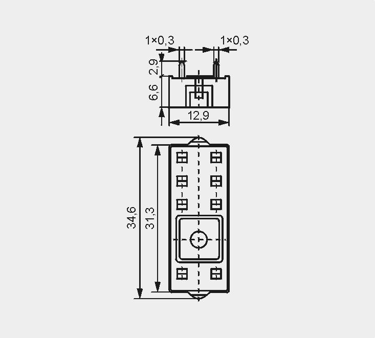 Gniazda i akcesoria EC 50, RMP84, RMP85 31,3 x 12,7 x 9 mm 8 A, 300 V AC MP25-2 MP16-2 PW80 34,6 x