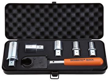 Efektywny zestaw do montażu z grzechotką dla poliamidowych dławnic SKINTOP Opcjonalny SKINMATIC TORQUE WRENCH z adapterem 9x12 mm do użytku ze SKINMA- TIC QUICK SET 1 SKINMATIC TORQUE WRENCH może być