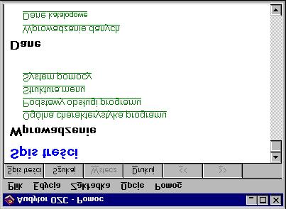 8. Struktura menu 8.7.1. Spis treści menu Pomoc Polecenie przywołuje program Pomocy ze spisem treści. Comap Rys. 8.27