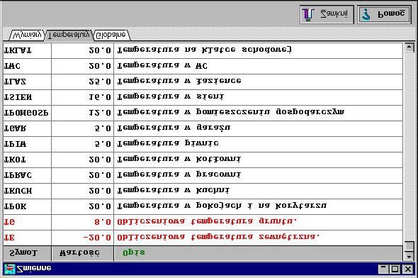 9. Przykłady Rys. 9.9. Zmienne - Temperatury Zmienne można definiować również w trakcie
