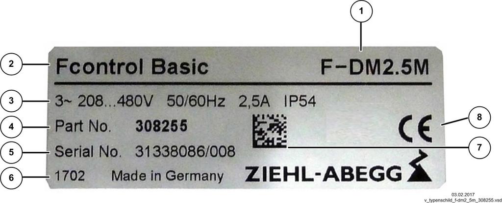 Przegląd produktu 3.3 Tabliczka znamionowa Tabliczka znamionowa zawiera dane techniczne dostarczonego produktu.