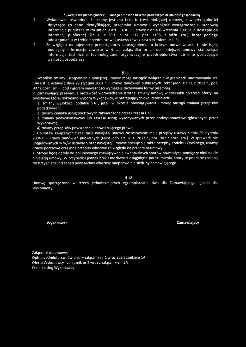 * wersja dla przedsiębiorcy" innego niż osoba fizyczna prowadząca działalność gospodarczą 1.
