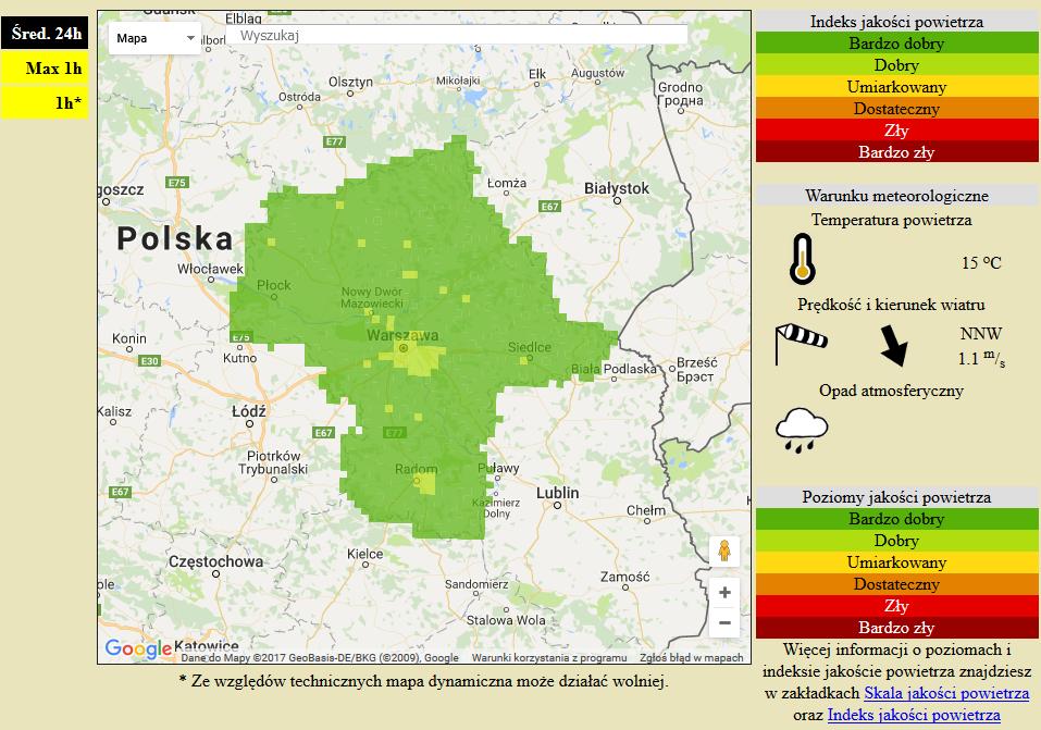 [w µg/m 3 ] na automatycznych stacjach