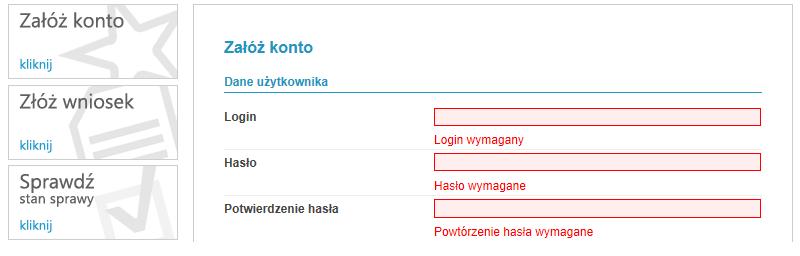 Hasło musi składać się z minimum 8 znaków, musi zawierać przynajmniej jedną małą i jedną dużą literę oraz przynajmniej jedną cyfrę lub znak niealfanumeryczny np.:!,?, %, ; itp. UWAGA!