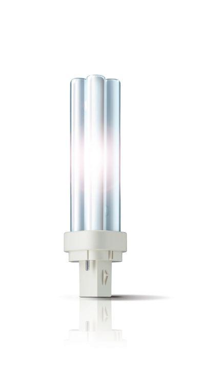 Opis produktu: 2 pinowe Energooszczędna, niezintegrowana świetlówka kompaktowa Korzyści Optymalna wydajność świetlna niezależnie od