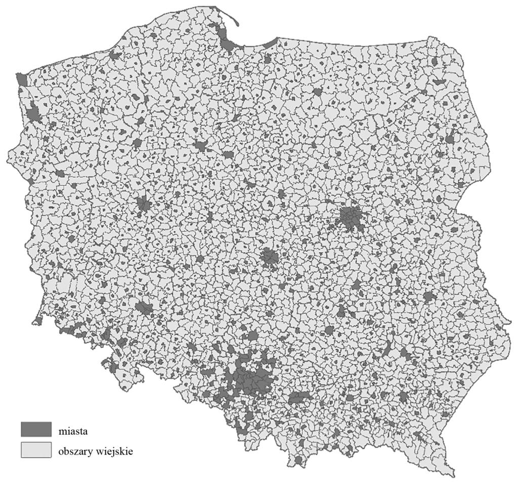 278 Monika Borawska gmin miejskich z wyłączeniem miejscowości liczących powyżej 5 tys. mieszkańców.