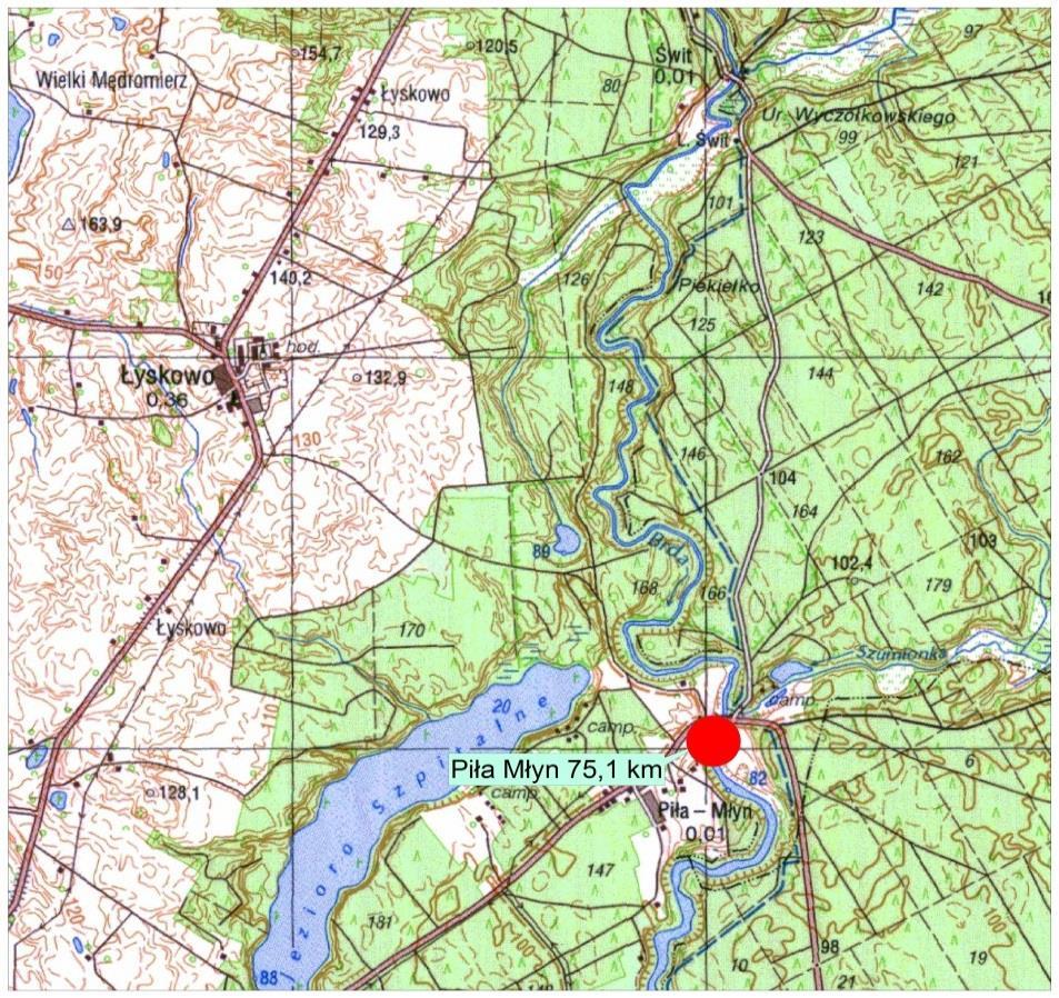661 km 2 Typ cieku: 20 rzeka nizinna żwirowa Nazwa jednolitej części wód: od