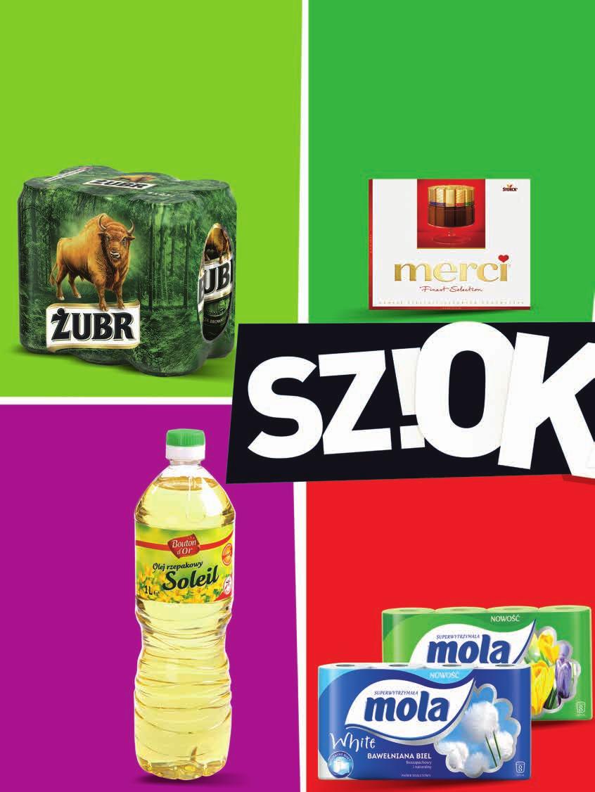 zł od 3 zł 11,95 14,94 6-pack PIwo JASNE żubr 6 x 0,5 l, 3,98 zł / 1 l rabat naliczany przy kasie 10,99 od 13,99 1 opak. merci 250 g, 4,40 zł / 100 g rabat naliczany przy kasie 5 LIMIT 5 opak.
