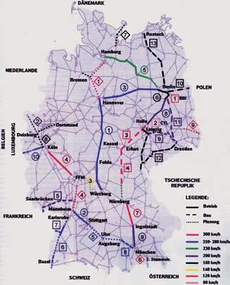 Najważniejsze zrealizowane, realizowane i planowane projekty DB Netz AG Tabela 1 NBS/ABS Vmax [km/h] Długośc [km] Data otwarcia 1 NBS Hannover Würzburg 280 327 06/1991 2 NBS Mannheim Stuttgart 280 99
