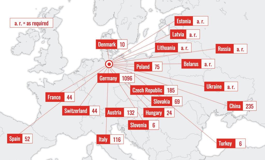 Liczba tras kolejowych z Hamburga w tygodniu Transport morski z Chin i Dalekiego Wschodu do Czech i Słowacji obecnie realizowany jest głównie przez port w Hamburgu Port w