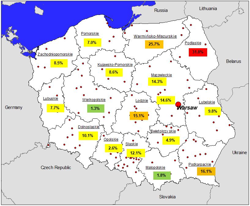 Non-domestic Incidence by Voivodship N= 341,761 weighted sticks Q2 2016 Q3 2016 Q4 2016 Q2 2017 Q3 2017 Q4 2017 Q2 2018 Q3 2018 Q4 2018 WARSAW 26.8% 25.4% 21.9% 19.9% 25.6% 21.6% 17.1% 12.3% 14.
