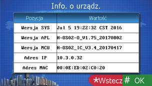 7.5 Kod konfiguracji Domyślny kod dostępu do konfiguracji to 801801.