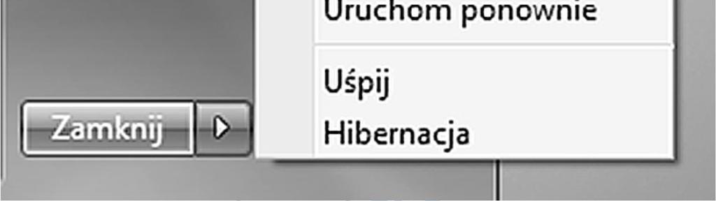 Aby wyłączyć komputer kliknij przycisk Start, a następnie w prawym dolnym rogu menu Start kliknij przycisk Zamknij.