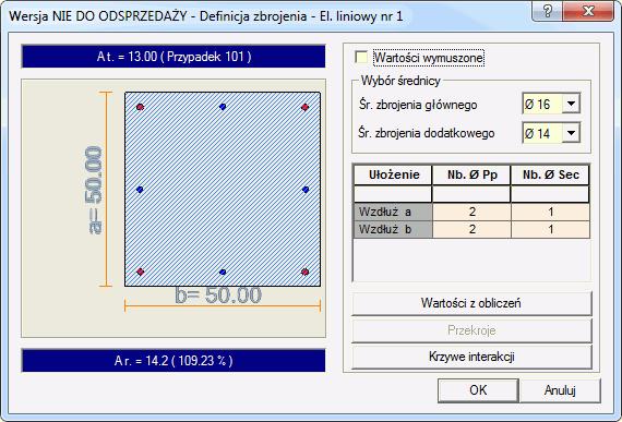 Usprawnienia w module zbrojenia słupów W poprzednich wersjach Advance Design obliczenie\narzucenie rzeczywistego zbrojenia poprzecznego słupów było niemożliwe.