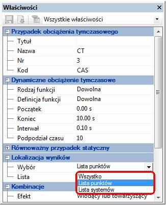 W poprzednich wersjach, możliwe było zdefiniowanie listy punktów geometrycznych (odpowiadających węzłom konstrukcji), jakie użytkownik chciał uwzględnić w analizie czasowej: W AD 2014