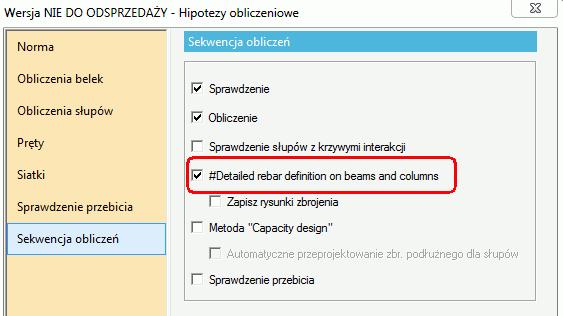 Wymiana Advance Design Advance Concrete W hipotezach obliczeniowych elementów żelbetowych dodano nową opcję umożliwiającą użytkownikowi włączenie lub