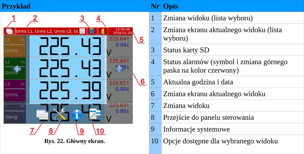 14 2. Obsługa Po dotknięciu dowolnego punktu
