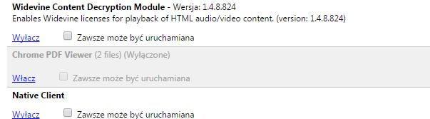 Rysunek 25-11 Przejście do ustawień przeglądarki Google Chrome. Po wyłączeniu obsługi plików PDF, wtyczka powinna być oznaczona szarym wiersze (Rysunek 25-12).