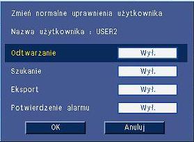 Cyfrowy rejestrator wizyjny serii 440/480 Menu Konfiguracja pl 75 3. Kontrola dostępu do systemu jest realizowana przez wyznaczenie użytkownikom Poziomów.