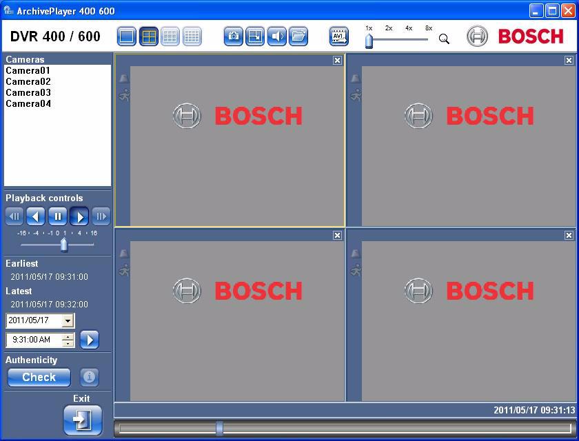 Cyfrowy rejestrator wizyjny serii 440/480 Archive Player pl 87 8.2 Opis okna głównego Po dokonaniu wyboru pliku archiwum wyświetlane jest okno główne.