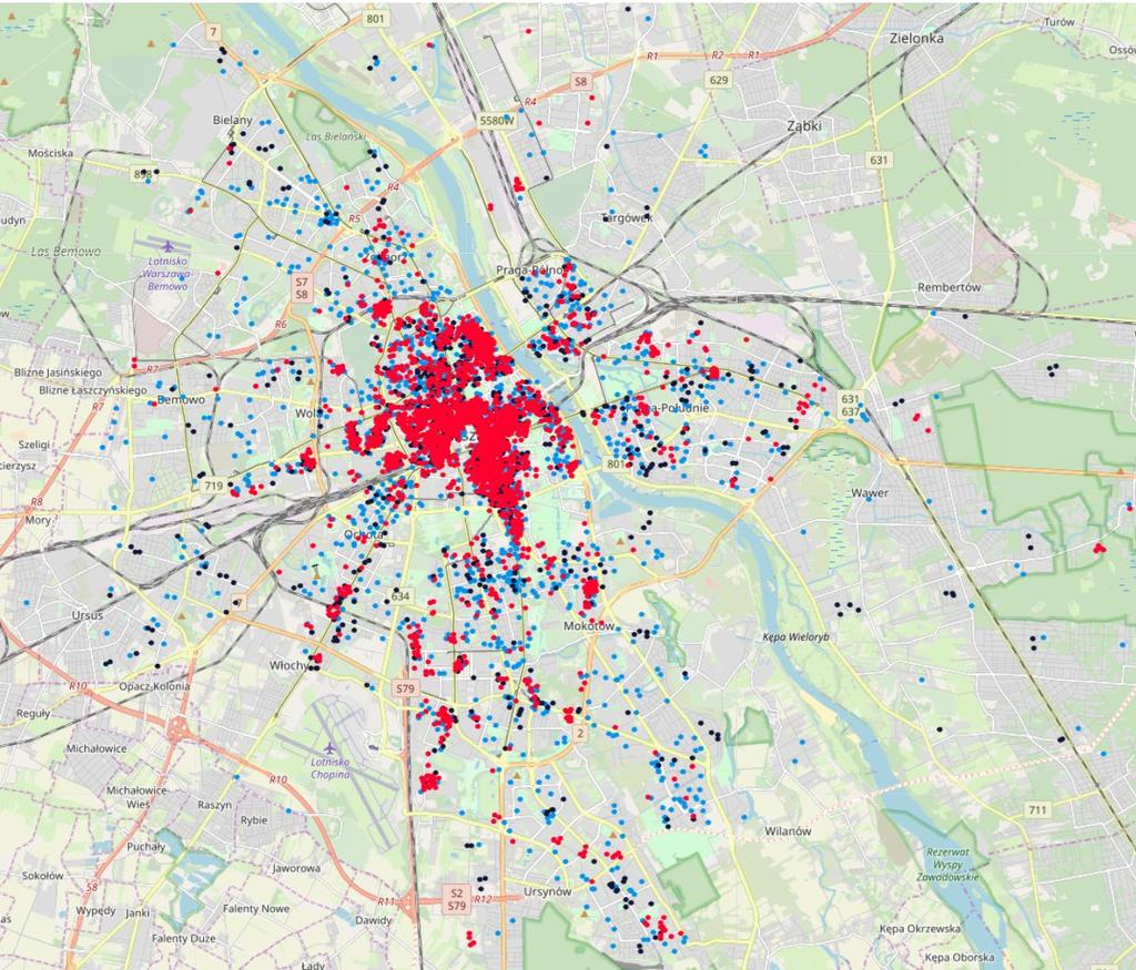 Przestrzenny rozkład ofert w