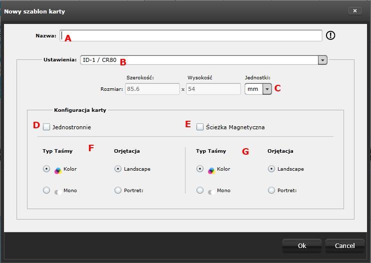 Nowy szablon karty W menu głównym naciśnij przycisk "Plik" a następnie Nowy Szablon Karty.