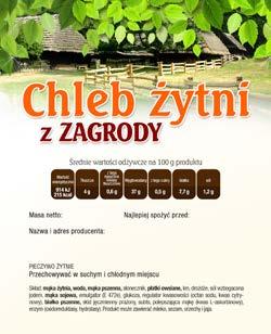 Chleb żytni z zagrody Zaczyn (mieszanka) 2,50 Mąka żytnia 2,00 Drożdże 0,075 Woda 0,90 Razem 5,475 Chleb Żytni z zagrody (mieszanka) 1,00 Woda na zaczyn 1,50 Przygotowanie zaczynu: