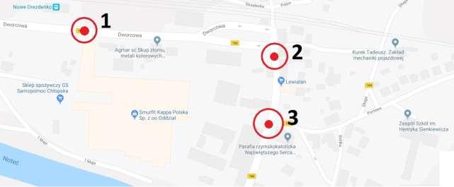 1. Obszar 1 Północna część miasta Drezdenko, ulice Niepodległości i Dworcowa.