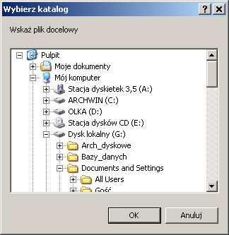 Rys. 33. Okno dialogowe wyboru katalogu.