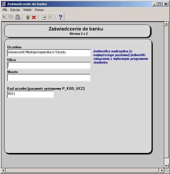 Rys. 28. Okna parametrów wybranego raportu. Po uruchomieniu raportu zostanie otwarty podgl d raportu, który pozwala na jego wydruk lub zapis do pliku wybranego typu (html, pdf, rtf). 4.