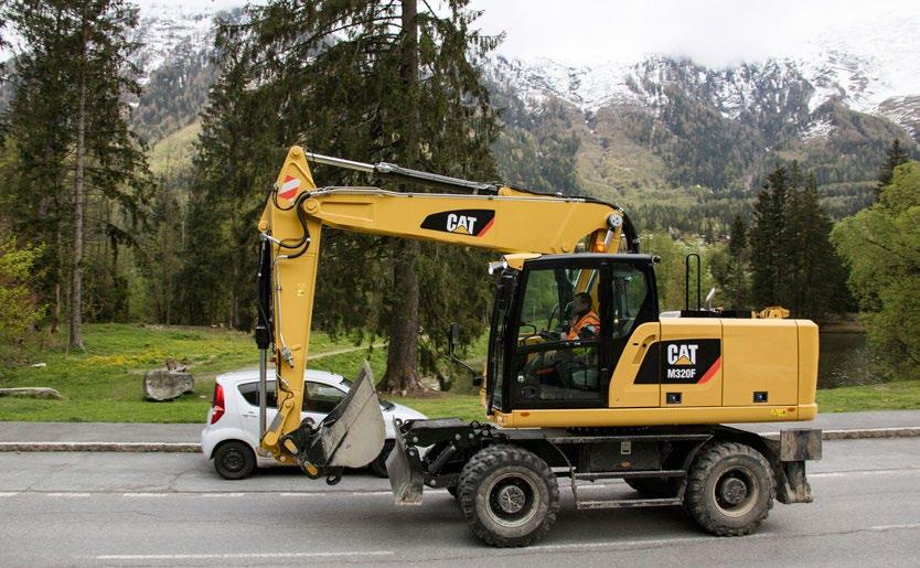 Inteligentne rozwiązania techniczne Automatyczne blokowanie mechanizmu obrotu i układu jezdnego: naciśnij, uruchom i zrelaksuj się Operator nie musi już się schylać do sworznia blokującego mechanizm