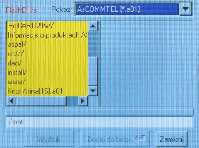 Na ekranie pojawi się okno wyświetlające pliki z badaniem pliki o rozszerzeniu A01. Zaznacz właściwy plik. 4.