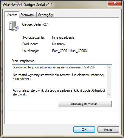 Rys. 23. Okno Właściwości: Gadget Serial v2.4.