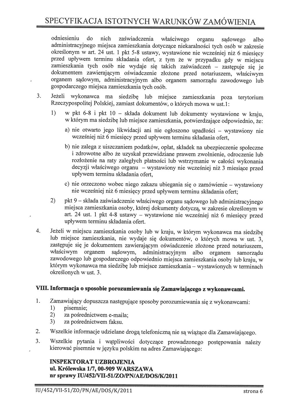 wystawony SPECYFIKACJA ISTOTNYCH WARUNKÓW ZAMÓWIENIA 3. 4.