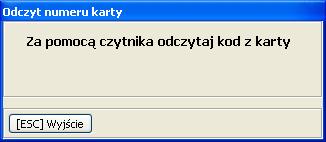 Rys. 6. Okno do odczytu kodu z karty Po podłoŝeniu karty epruf pod czytnik zostanie zeskanowany jej kod kreskowy.