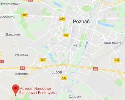 Muzeum Narodowe Rolnictwa i Przemysłu Rolno-Spożywczego w Szreniawie usytuowane jest na skraju Wielkopolskiego Parku Narodowego w odległości 10 km od Poznania przy drodze W kierunku Wrocławia.