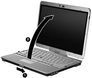 Obracanie wyświetlacza Tryb tabletu Wyświetlacz komputera można obrócić z trybu tradycyjnego komputera przenośnego w tryb tabletu.