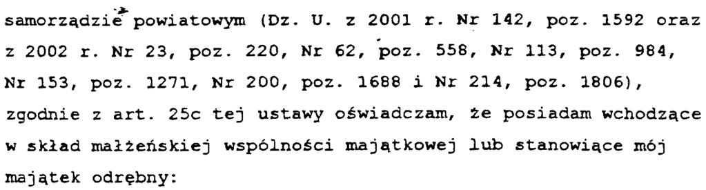 rodzaj tytu³ prawny: zabudowy: :.~ samorz¹dzie powiatowym (Dz. U.