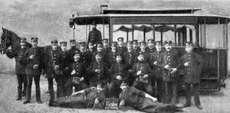 Tramwaje konne przy Königstor (obecnie Brama Królewska), 1886 r. (fot.  12