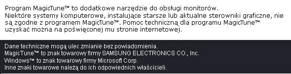 Sprawdź, kiedy MagicTune nie działa prawidłowo. MagicTune nie działa poprawnie.