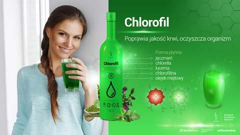 Chlorofil Chlorofil odkwasza organizm, stwarza więc warunki niekorzystne dla rozwoju bakterii chorobotwórczych. Ma działanie antybakteryjne oraz właściwości oczyszczające organizm.
