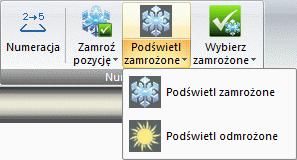 pozycji: Po uruchomieniu renumeracji wszystkie statusy prętów zostają ustawiane jako zamrożone (dla prętów, które są uwzględnione przy numeracji), a więc ich numery pozycji są również zamrożone.