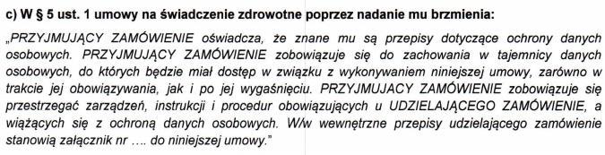 W sytuacjach wyjątkowych dopuszcza się możliwość realizacji świadczeń przez inny podmiot wskazany przez PRZYJMUJĄCEGO ZAMÓWIENIE, po