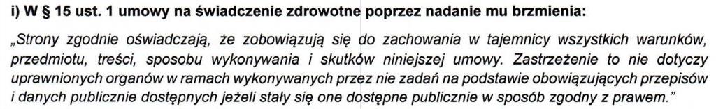 Par. 12 umowy otrzymuje brzmienie: 1.