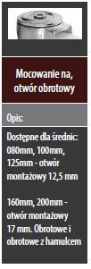 Koła z bieżnią poliuretanową LCW/PA -Piasta aluminiowa żebrowana, odlewana ciśnieniowo -Bieżnia z poliuretanu Marbathane, koloru brązowego,