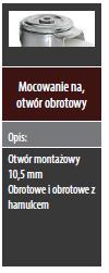 Kółka osprzętowe Koła z poliamidu 1365 -Piasta i bieżnia z poliamidu czarnego -Łożysko ślizgowe