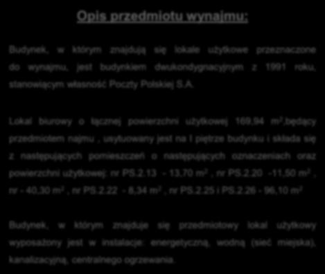 lokale użytkowe przeznaczone do wynajmu,